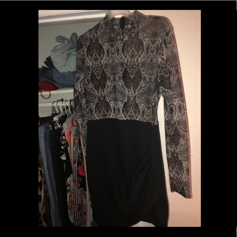 Snake print Mesh top dress